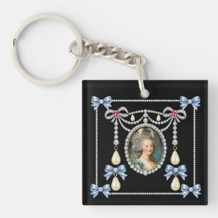 Marie Antoinette Inspired Card Queen of France  Key Ring