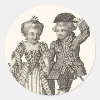 Marie Antoinette Louis XVI Vintage Costumes Classic Round Sticker