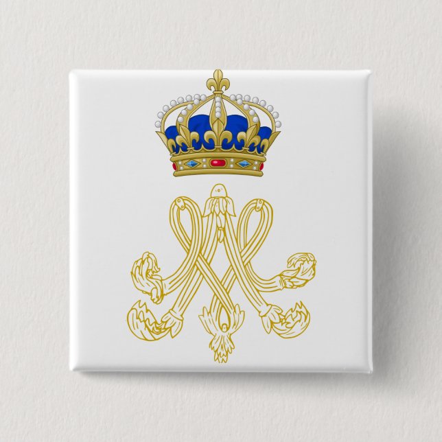 Marie Antoinette Monogram 15 Cm Square Badge (Front)