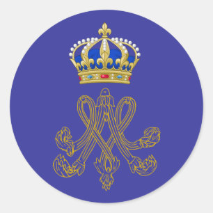 Marie Antoinette Monogram Classic Round Sticker