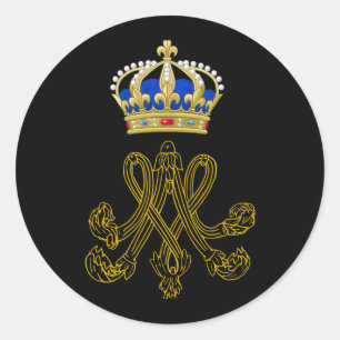 Marie Antoinette Monogram Classic Round Sticker