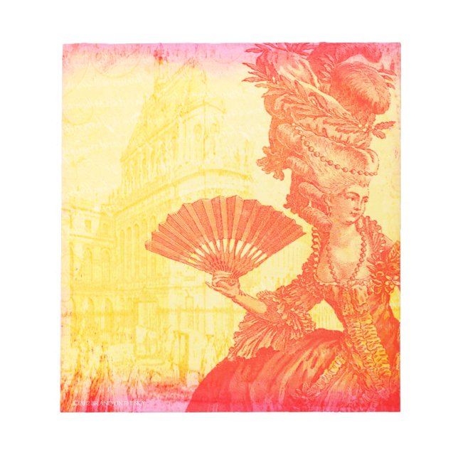 Marie Antoinette Orange Crush Notepad (Front)