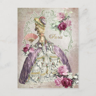 Marie Antoinette,Paris,purple roses,Postcard Postcard