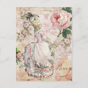 Marie Antoinette,Paris,shabby,pink,rose,Postcard Postcard