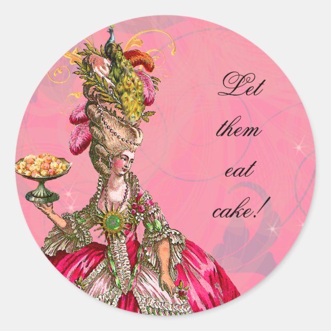 Marie Antoinette & Peacock French Pastry Stickers (Front)