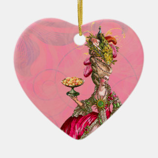 Marie Antoinette & Peacock Let Them Eat Cake. Ceramic Tree Decoration