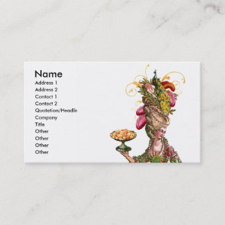 Marie Antoinette & Peacock Pastry Business Cards