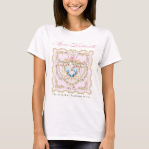 Marie Antoinette pink rose frame t-shirts