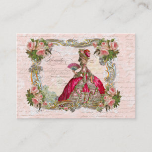 Marie Antoinette & Pink Roses Business Card