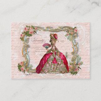 Marie Antoinette & Pink Roses Business Card
