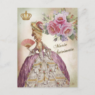 Marie Antoinette  Portrait Postcard vintage rose