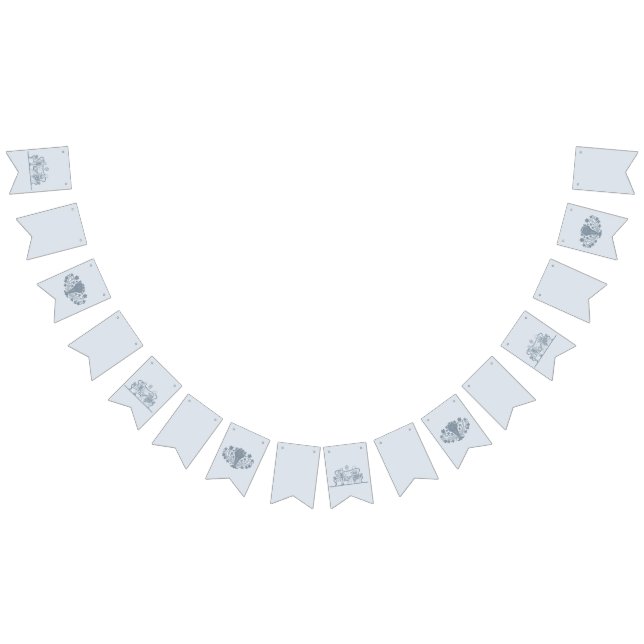 Marie Antoinette Rococo Dusty Blue Wedding Bunting (All)