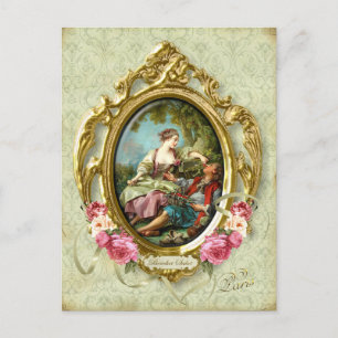 Marie Antoinette Rococo Lovers Girl Boy Postcard