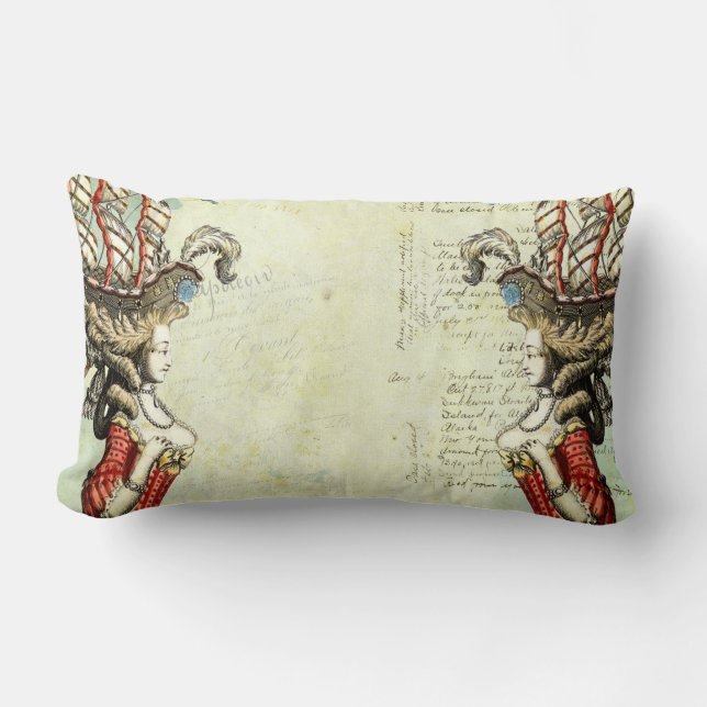 Marie Antoinette Sailing Ships Throw Pillow (Front)
