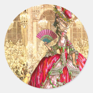Marie Antoinette Versailles Christmas Tea Party Classic Round Sticker