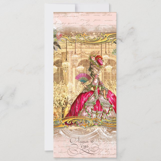 Marie Antoinette Versailles Party Pink Invitations (Front)