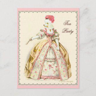 Marie Antoinette White Poodle with Fan Invitation