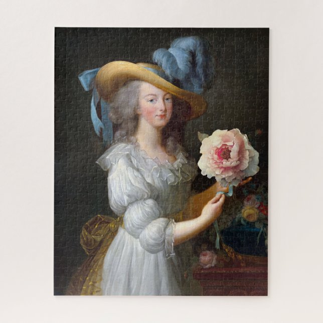 Marie Antoinette with a pink peony Jigsaw Puzzle (Vertical)