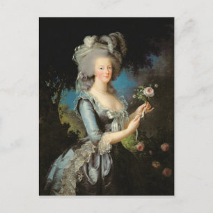 Marie Antoinette  with a Rose, 1783 Postcard