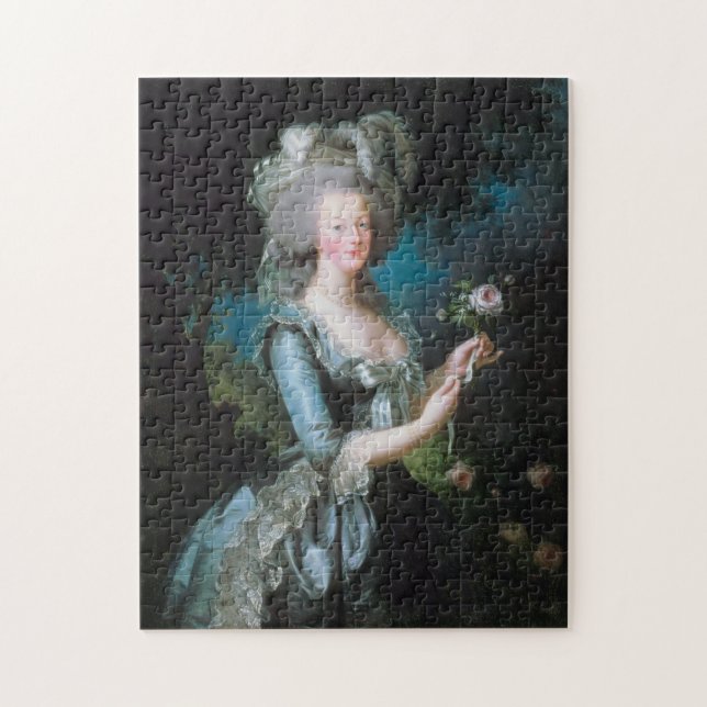 Marie Antoinette with a Rose by Elisabeth Le Brun Jigsaw Puzzle (Vertical)