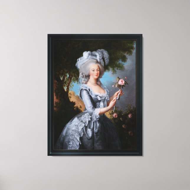 Marie Antoinette With A Rose Canvas Print (Front)