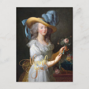 Marie Antoinette with a rose Thank you Postcard