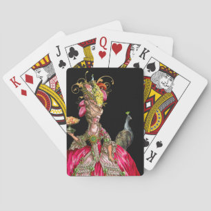 Marie Antoinette with Cakes and Peacock Playing Cards