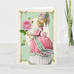 Marie Antoinette with Rose Card