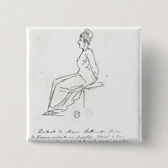 Marie-Antoinette's way to her execution 15 Cm Square Badge (Front)