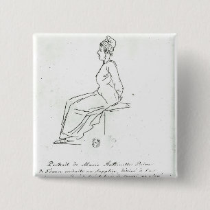 Marie-Antoinette's way to her execution 15 Cm Square Badge