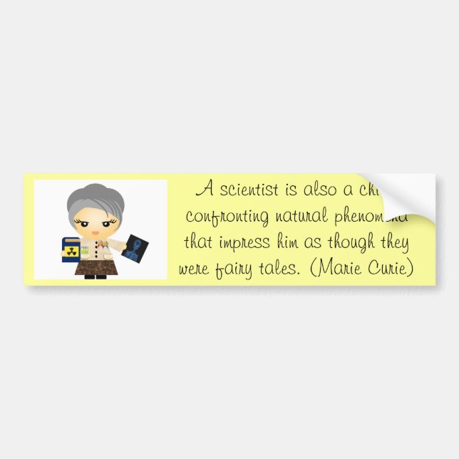 Marie Curie Bumper Sticker (Front)