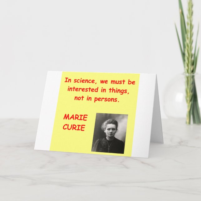 Marie Curie quote Card (Front)