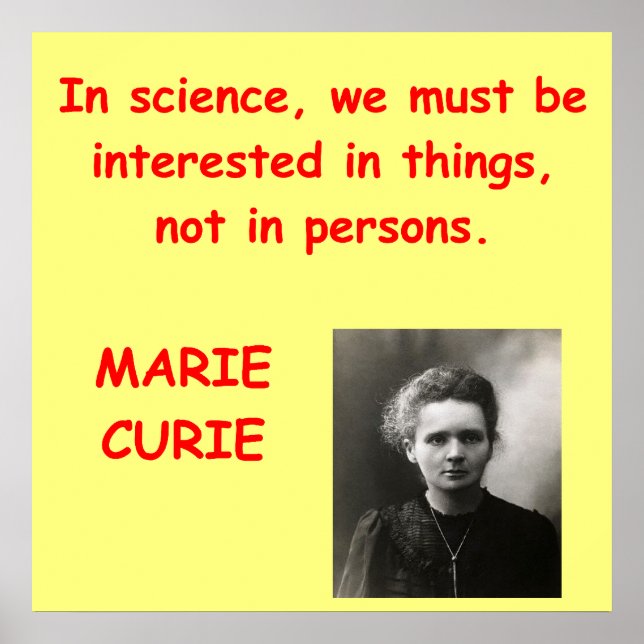 Marie Curie quote Poster (Front)