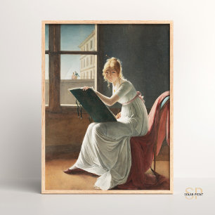 Marie-Denise Villers Young Woman Drawing Paintings Poster