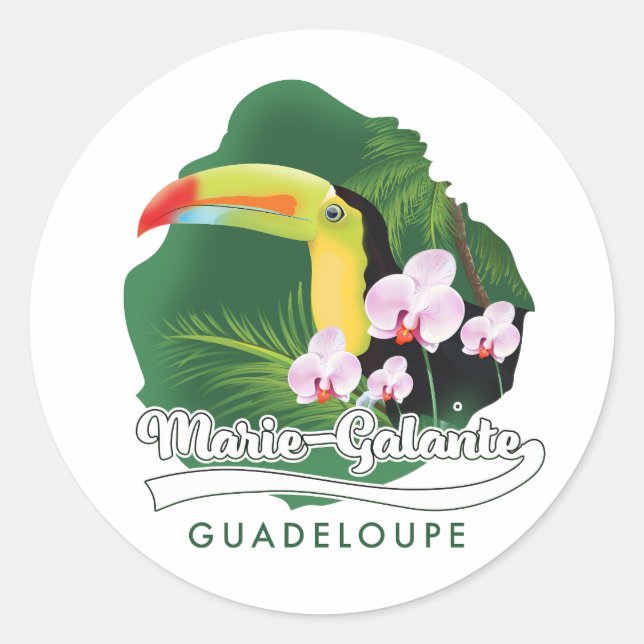 Marie Galante Guadeloupe logo Classic Round Sticker (Front)