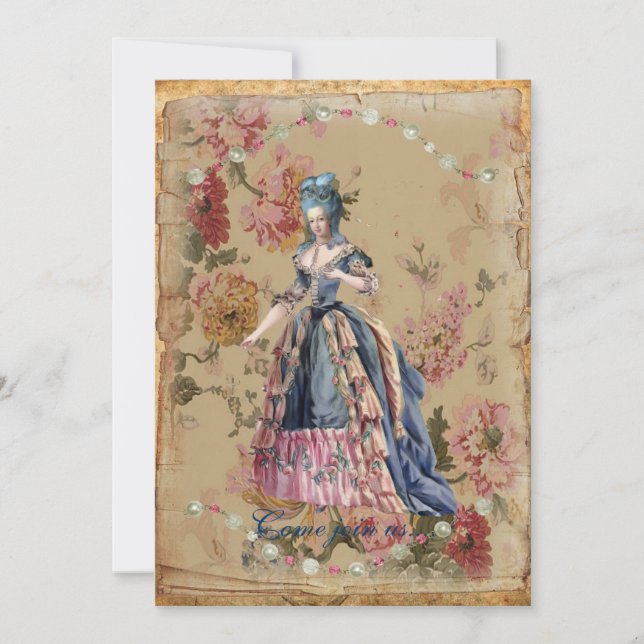 Marie in blue invitation (Front)