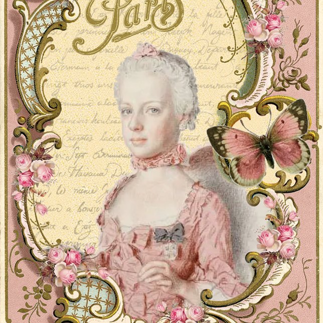 Marie in Pink French Paris Portrait Decoupage Tissue Paper (Creator Uploaded)
