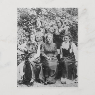 Marie Sklodowska Curie with her Four Students Postcard