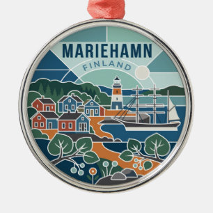 Mariehamn Finland Metal Tree Decoration