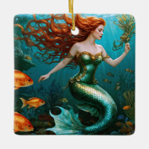 “Marielle” – Beautiful Dancing Mermaid Ceramic Ornament