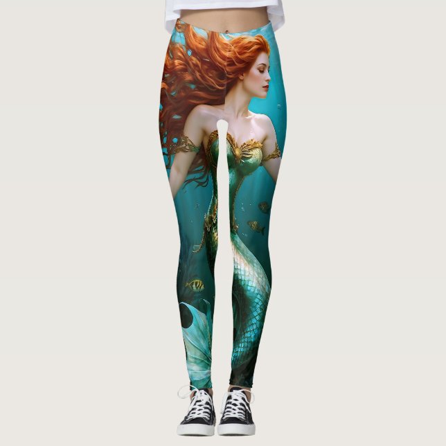 “Marielle” – Beautiful Dancing Mermaid Leggings (Front)