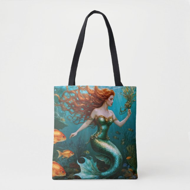 “Marielle” – Beautiful Dancing Mermaid Tote Bag (Front)