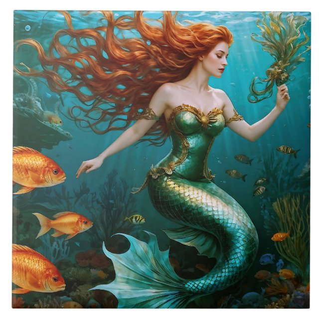 “Marielle” V2 – Beautiful Dancing Mermaid Tile (Front)