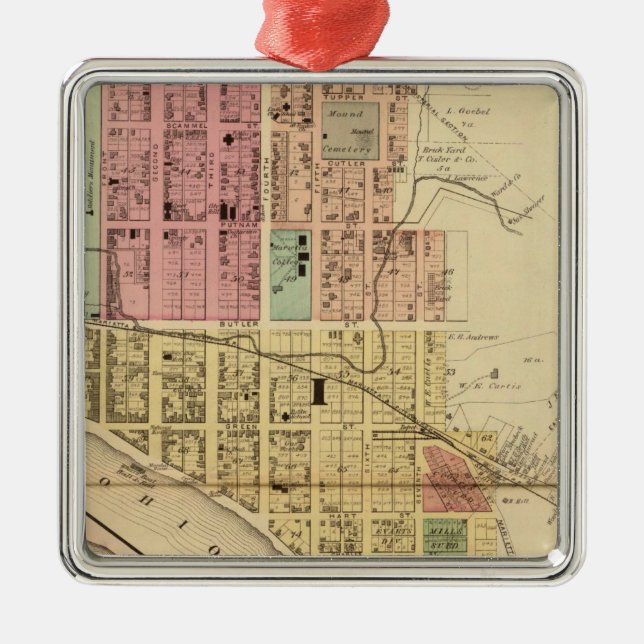 Marietta, Ohio Metal Tree Decoration (Front)