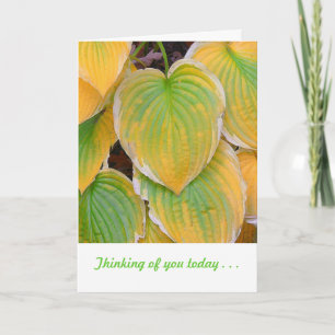 "Marigold And Lime Green Coloured Plant Leaves Card