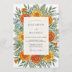 Marigold Artistic Botanical Wedding Invitation