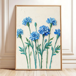 Marigold Blooms Minimalist Art Poster