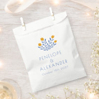 Marigold Blue Folk Floral Personalised Wedding