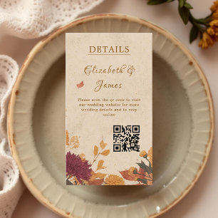 Marigold Border Rustic Boho Autumn Floral Wedding Enclosure Card