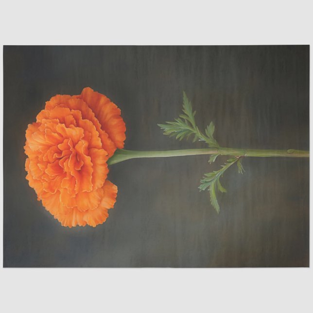 Marigold Botanical Painting Decoupage Tissue Paper (Front)